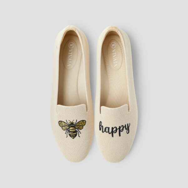 AUDREY 刺繡樂福鞋 女鞋(象牙色蜜蜂)