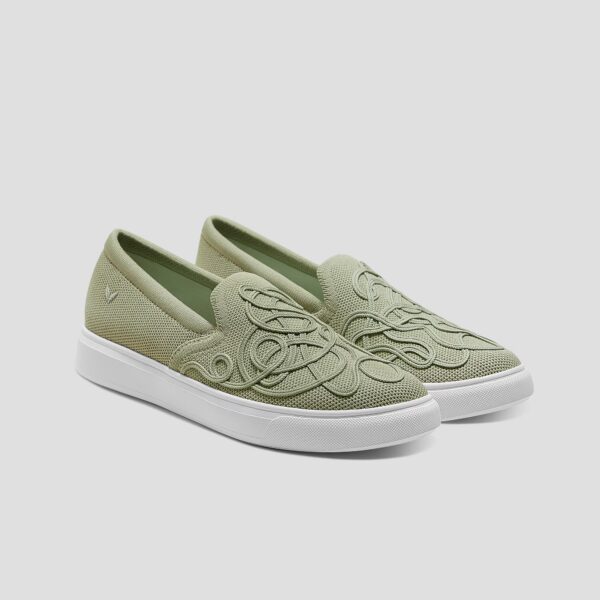 V-TUNE 刺繡防水經典運動鞋 男女(抹茶綠)