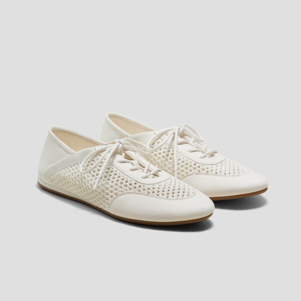 YARA 圓頭綁帶網紗運動鞋 女鞋(自然斑點)