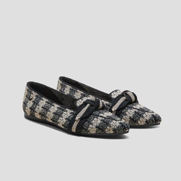 MICHELLE 2.0 尖頭蝴蝶結樂福鞋 女鞋(黑白羊毛)