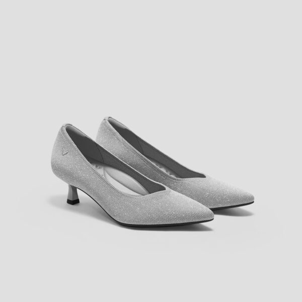 SCARLETT 尖頭小貓跟鞋 灰銀色(女鞋/中跟鞋/小貓跟)