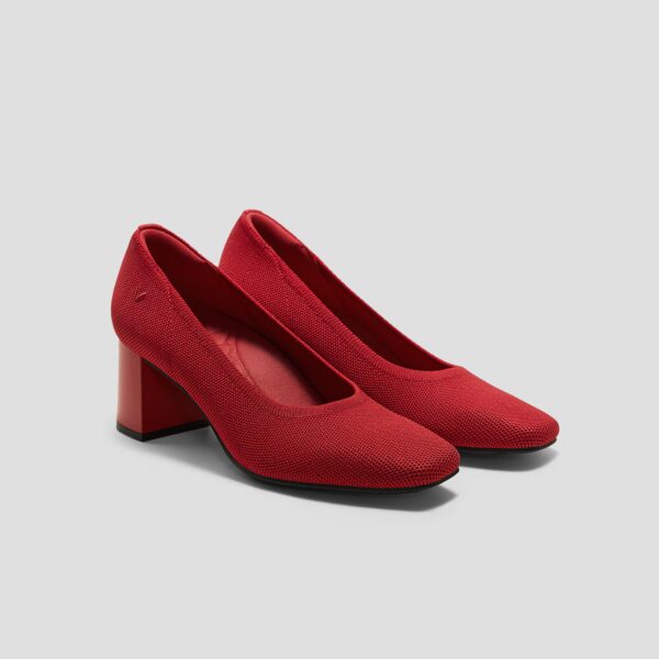 ELIZE 方頭無壓力粗跟鞋 寶石紅(女鞋/中跟鞋/粗跟鞋)
