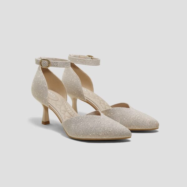 ARABELLA 尖頭綁帶貓跟鞋 金杏色(女鞋/中跟鞋/貓跟鞋)